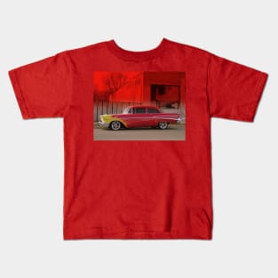 Red 1957 Chevy Flames Kids T-Shirt